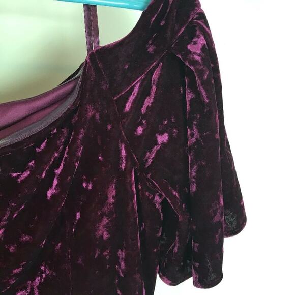 Eliza J Dress Off The Shoulder Velvet Purple Cocktail Womens Plus Size 16 NWT - Picture 4 of 5